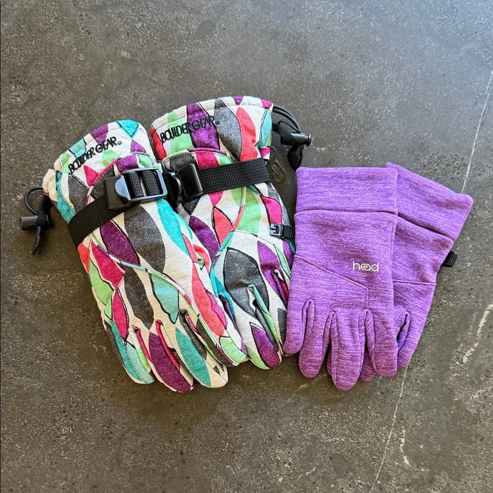 Kids Mittens Set - Multicolor and Purple